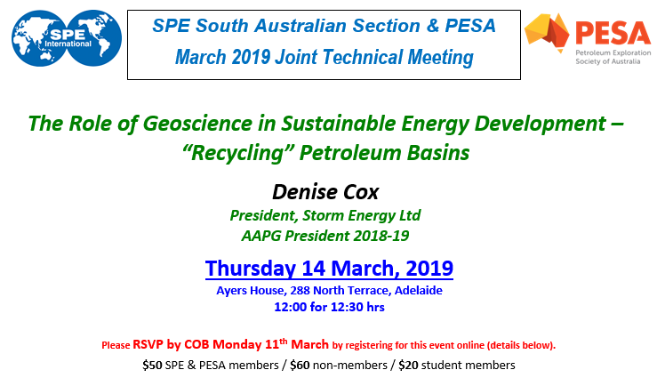 SPE SA March 2019 Technical Luncheon with Denise Cox