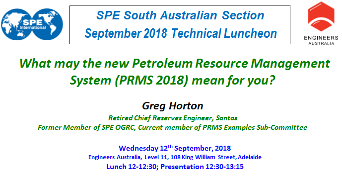 September 2018 SPE-EA Technical Luncheon