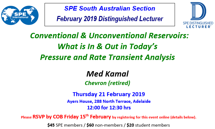 SPE SA February 2019 Technical Luncheon with Distinguished Lecturer Med Kamal